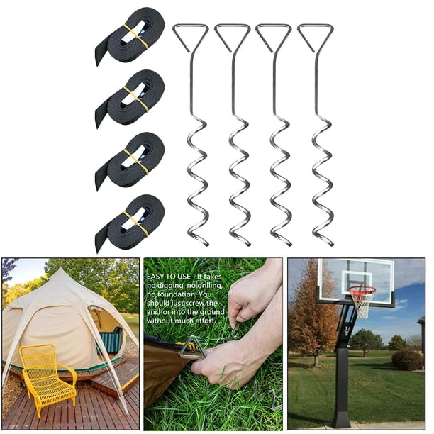 Anclajes Para Suelo Insaga - 45 Cm, Kit De 4, Para Tiendas De Campaña, Trampolines, Columpios, Cobertizos