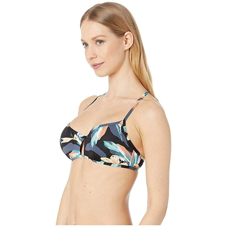 Printed Beach Classics Bralette Bikini Top - Anthracite Palm Song S –