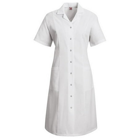 (Price/Pcs)Red Kap DP29WH Women's Dress - White-White-Short Sleeve Regular