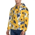 thumbnail image 3 of Pofeuu Blue Striped Sunflower Print Mens Casual Hooded Collar Drawstring Hoodies Pullover Sweatshirts Casual Long Sleeve Shirts-4X-Large, 3 of 7