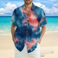 thumbnail image 2 of Yiaimeir Men's Fashion Loose Tie-Dye Printed Short Sleeve Beach Shirt，Size S-2XL, 2 of 5