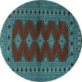 thumbnail image 1 of Ahgly Company Indoor Round Persian Light Blue Traditional Area Rugs, 3' Round, 1 of 4
