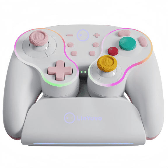 Wireless Controller for Nintendo Switch, Win PC, Android Gamepad RGB Lights Joysticks
