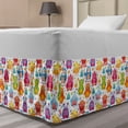 thumbnail image 1 of Alien Bed Skirt, Mutant Monsters on Colorful Dotted Background Alien Beings Design Lizard Squid, Elastic Bedskirt Dust Ruffle Wrap Around for Bedding Decor, 4 Sizes, Multicolor, by Ambesonne, 1 of 2