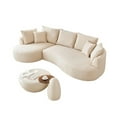 thumbnail image 3 of Trilenars 122.8" Curved Sofa, Living Room Sofa Couch Chaise, Modular Sectional Sofa Couch, Mid Century Upholstered Couch For Office, Apartment, Home, Studio, Living Room, Left Hand Facing , 3 of 6