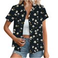 thumbnail image 2 of perfectbot Plus Size Womens Button Down Shirts Summer Print Short Sleeve Top Blouses Workout Clothes 2025 S-5XL, 2 of 8