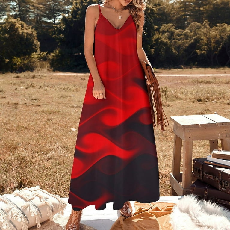 Red wave. Design for lovely ladies. Sleeveless Dress clothes for woman Summer  dresses for women - Walmart.com