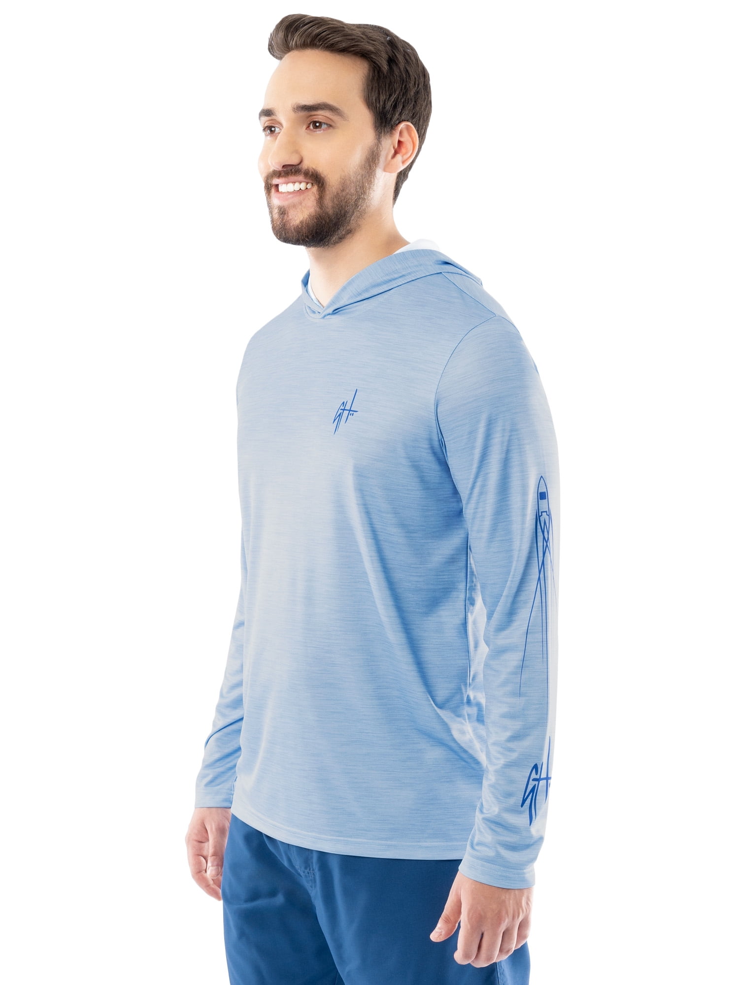 Sweat à capuche de pêche vintage Guy Harvey, motif poisson bar, taille XL