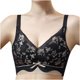 thumbnail image 4 of Puntoco Sujetadores sin aros para mujer, sujetadores sexys con hebilla frontal para mujeres de mediana edad y mayores, ropa interior suave de gran tamaño sin aro de acero, sujetador estampado, 4 of 5