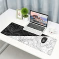 thumbnail image 2 of Black and White Topographic Contour Mouse Pad 31.5x11.8 XL Minimalist Cool Design Extended Mousepad Large Keyboard Mouse Mat Desk Pad with Non-Slip Rubber Base Stitched Edges for Home Office Game, 2 of 6