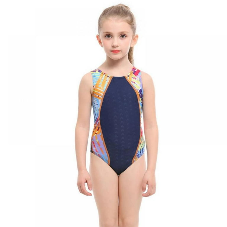 Xdegoge Girls Swimsuit Size 6 Girls Swim Training Suit Kids Bathing Suits Long Sleeve One Piece Athletic Swim Suit Practice Competition Toddler Swims