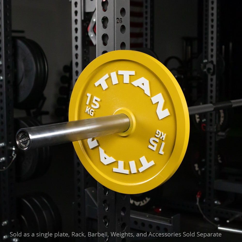 Titan Fitness 15 KG Olympic Calibrated Steel Powerlifting Plate, Machine Precision Steel Discs, Sold Individually