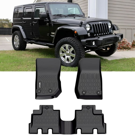 Nilight TPE Floor Mats for Jeep Wrangler JK Unlimited 4 Doors 2013 2014 2015 2016 2017 2018 (Not for JL&4XE),All Weather Custom Fit Heavy Duty Floor Liners