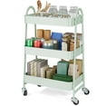 thumbnail image 2 of Gianna 3 Tier Rolling Storage Cart with Lockable Wheels and Handle for Kitchen Bathroom, 2 of 7