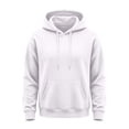 thumbnail image 4 of Men's Classic Solid Fleece Pullover Hoodie, Drawstring Hooded Sweatshirt with Kangaroo Pocket, for Fall Winter Daily Casual Wear White XXXL, 4 of 6