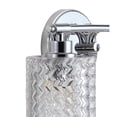 thumbnail image 3 of JONATHAN Y Spaulding Vintage 13" 2-Light Iron/Chevron Pattern Glass Farmhouse Cottage LED Vanity Light, Chrome, 3 of 8