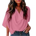 thumbnail image 3 of Mittory Womens Blouses and Tops Short Sleeve Chiffon Shirts Casual Loose Dressy Tunic Tops, 3 of 6