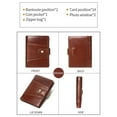 thumbnail image 2 of Male Purse Leather Wallet Card Holder Money Bag Multi-layer Compartment Driving License Wallets Gifts Anniversary Coffee Color vertical, 2 of 10