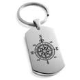 thumbnail image 1 of Stainless Steel Nautical Fleur de Lis Compass Engraved Dog Tag Keychain Keyring, 1 of 1