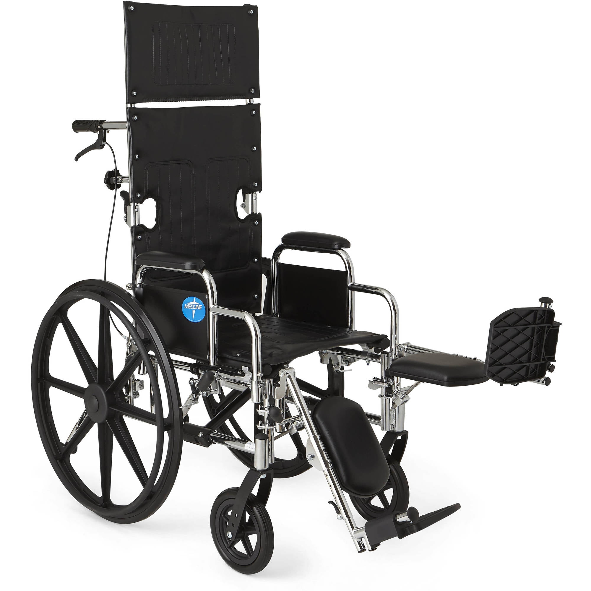 Medline Excel Reclining Wheelchair, 22" Wide Seat, DeskLength