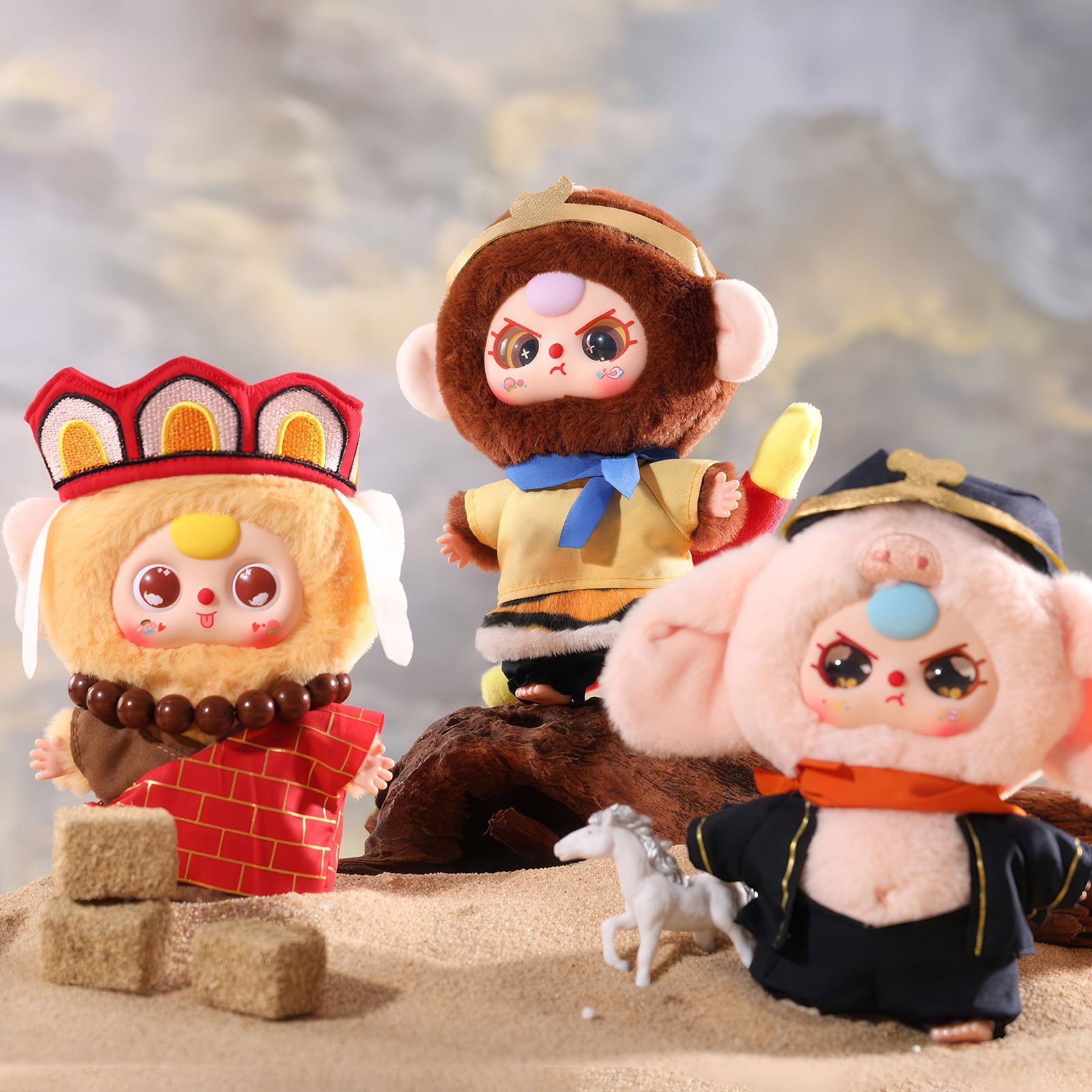 8PC Baby Three Series Plush Keychain Pendant Blind Box,Ocean