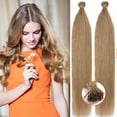 thumbnail image 2 of SEGO I Tip Hand-Tied Human Hair Extensions Cold Fusion Off Black 100 Strands Soft Straight Remy Hair Pre Bonded Stick Shoelace Tips, 2 of 9