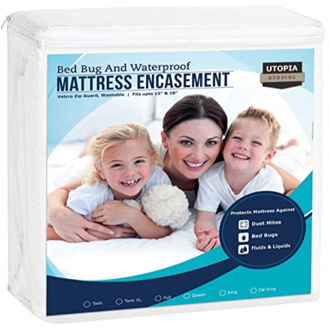 Premium Mattress Zippered Encasement Bug Proof Waterproof Cover SABLE Bedding 