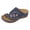Blue, variant on Rokment Womens Boho Embroidered Orthopedic Wedges Dress Flip Flops with Arch Support 2026 Beach Summer Comfortable Leather Platform Thong Walking Slides Black Size 6