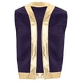 thumbnail image 3 of Haitryli Men's Gold Trims Arabian Prince Vest Open Front Cardigan Waistcoat Top Purple M, 3 of 5
