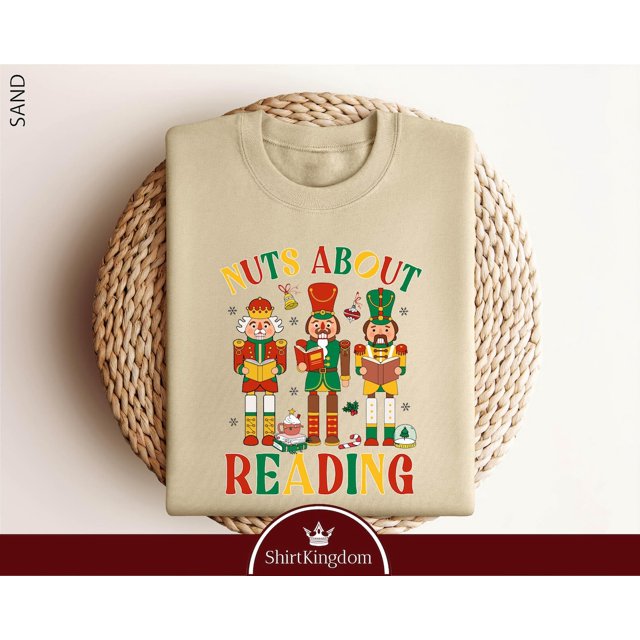 Nuts About Reading , Book Lover Bookworm Sweater, Library Sweatshirt All Size S-3Xl