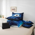 thumbnail image 4 of Castle Fairy Gamer Soccer Boy 7 Pieces Bedding Comforter Set,Geometric Honeycomb Full Bedding Set Lightweight,Sport Theme Fitted Sheet Flat Sheet,Luxury Bedroom Decor, 4 of 8