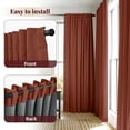 thumbnail image 2 of 100% Blackout Curtains 2 Panels Set, Thermal Insulated Linen Textured Blackout Drape for Bedroom, Back Tab/Rod Pocket Curtains,Terracotta W50"×L63", 2 of 7