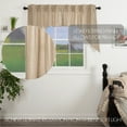 thumbnail image 2 of VHC Brands Sawyer Mill Ticking Striped Cotton Farmhouse Kitchen Curtains Rod Pocket Hanging Loops Swag Pair, Charcoal, 2 of 7