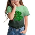 thumbnail image 2 of T-Shirt Imprimé de la Saint-Patrick pour Enfants, Col Rond à Manches Courtes, 95 % Polyester 5 % Élasthanne, Tissu Doux et Respirant, Tenue Décontractée pour Garçons et Filles de 3 à 14 Ans, 2 of 9