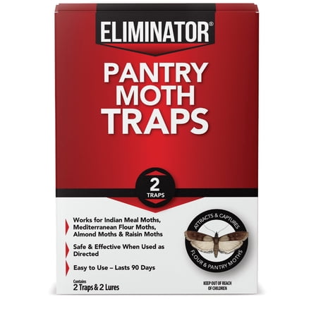 Eliminator Pantry Moth Traps, Pheromone Moth Traps, 2 Pack