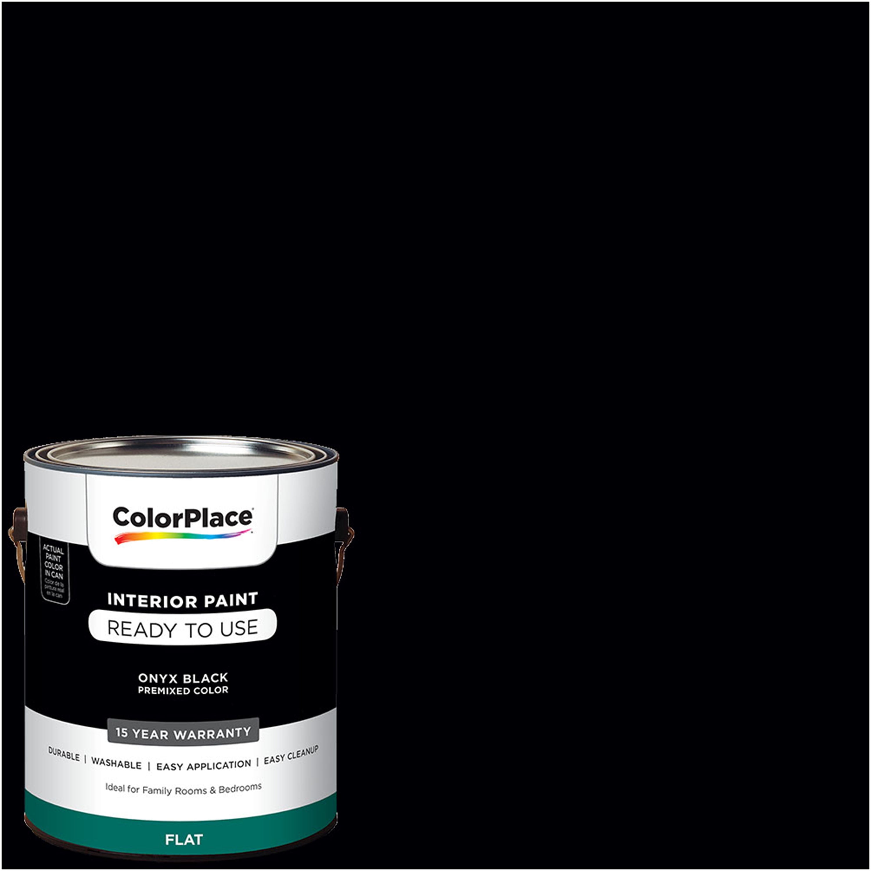 ColorPlace Ready to Use Interior Paint, Onyx Black, 1 Gallon, Flat ...
