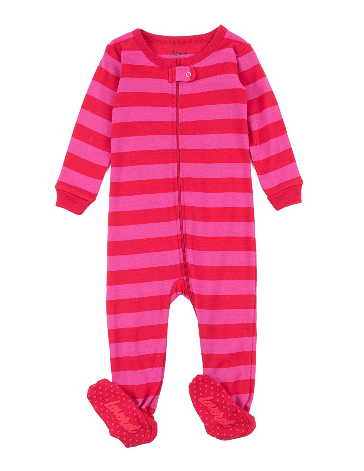 Leveret Leveret Striped Baby Girls Footed Pajamas Sleeper 100 Cotton