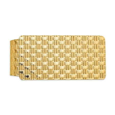 14K Yellow Gold Fancy Textured Money Clip