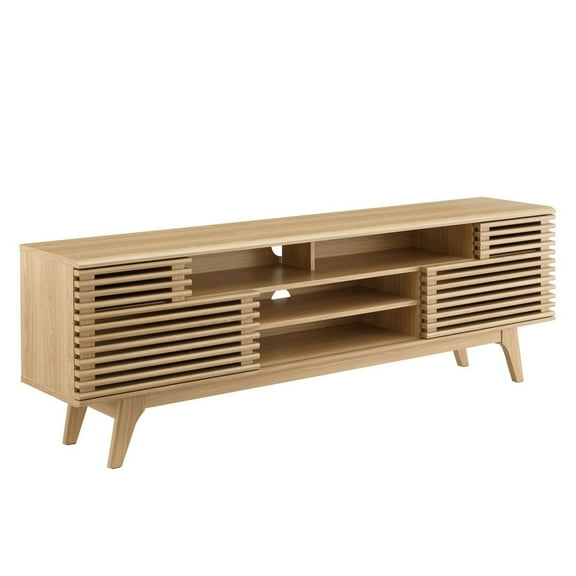 Modway Render 71" Media Console TV Stand in Oak