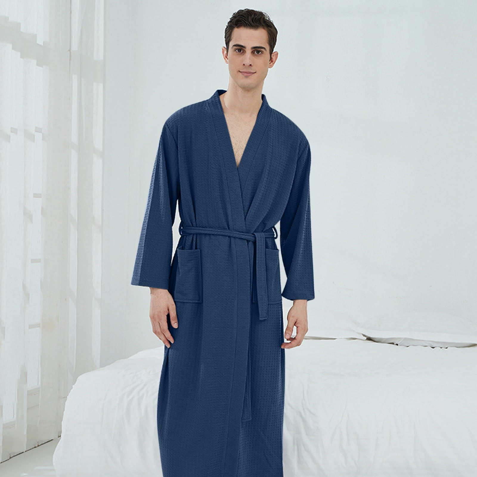 outfmvch pajamas for women ladies men couple cloth robe sleepwear white  blue polyester dressing gown kimono bath robe bathrobe for hotel home  lingerie