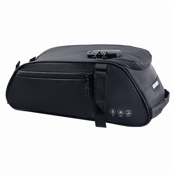 Bike Rack Bag with Combination Lock Bicycles Rear Seat Bag Large Capacity Trunk Pannier for Cycling Travel,1 * Rear Seat Bag,Black