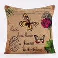 thumbnail image 2 of Vintage Butterfly Pattern Throw Pillow Cases Rural Style Farmhouse Couch Decorative Cotton Linen Cushion Cover Flower with Quotes Pillowcase 18x18 Inches, 2 of 3