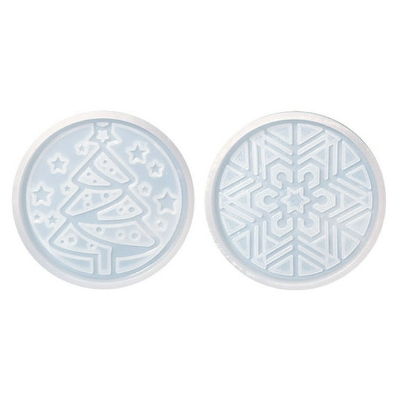 WINDLAND Xmas-Tree Coaster Epoxy Resin Mould Snowflake Cup Mat Silicone Mold Home-Decor