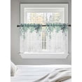 thumbnail image 5 of Teal Eucalyptus Leaves Tier Curtains 36 Inch Length,Sheer Curtains for Bedroom Living Room Window Watercolor Spring Botanical Rod Pocket Drapes Kitchen Curtains Small Half Window 27.5"x36" 2 Panels, 5 of 7
