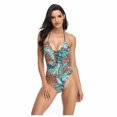 thumbnail image 1 of Gibobby Trajes de Baño Mujer Completos Bikini con traje de baño de mujer de Color One, traje de baño estampado, conjunto de Tankinis(Verde,M), 1 of 5