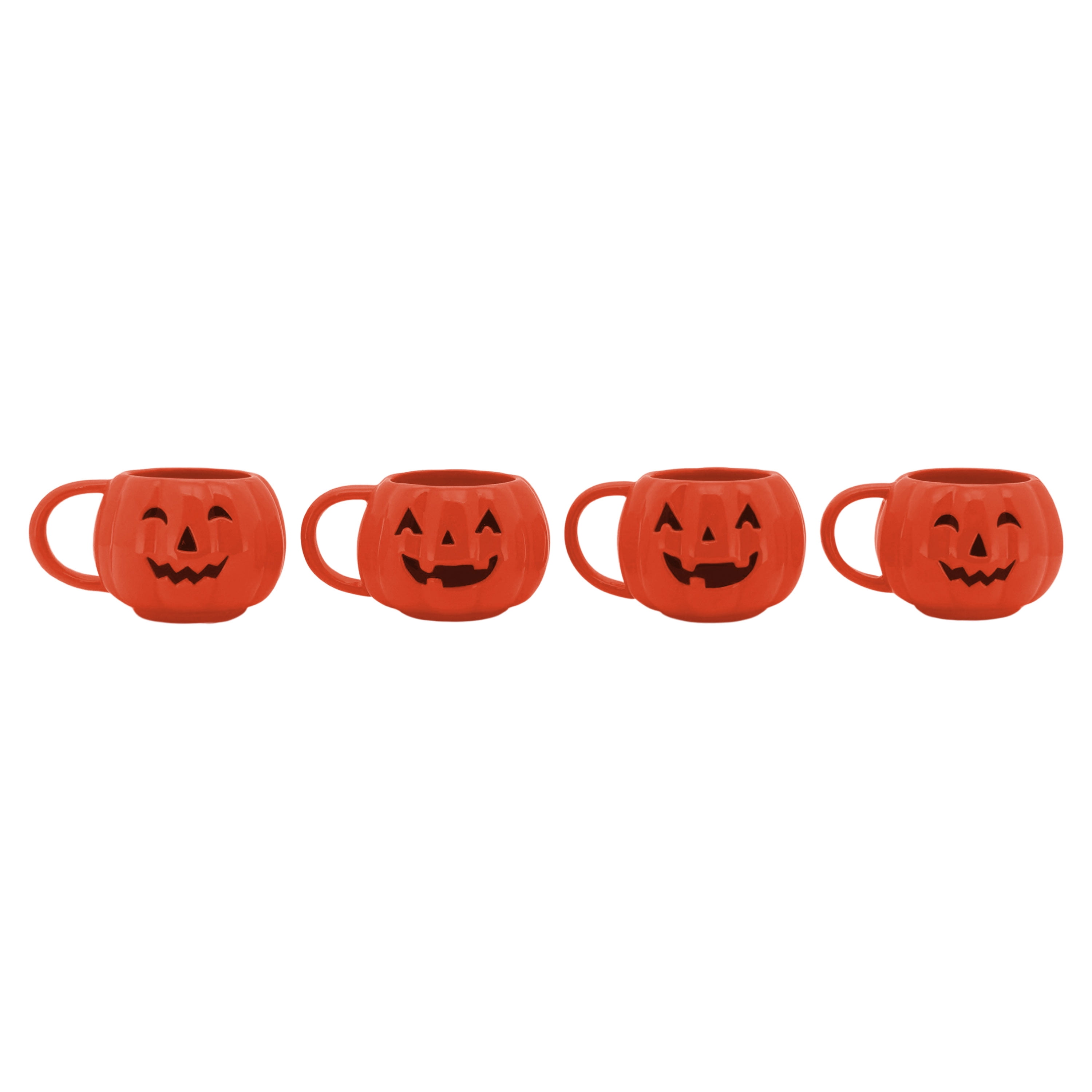 Way To Celebrate Halloween Pumpkin Stackable Mug set with Iron Rack