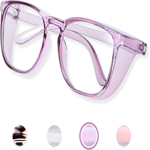 GJX 2026 New Anti Fog Safety Glasses for Women,Safety Goggles for Nurse,Protective Eyewear,Blue Light Blocking&Uv Protection for Healthcare,Lab Work,Outdoor Activities,Screen Time,Sports