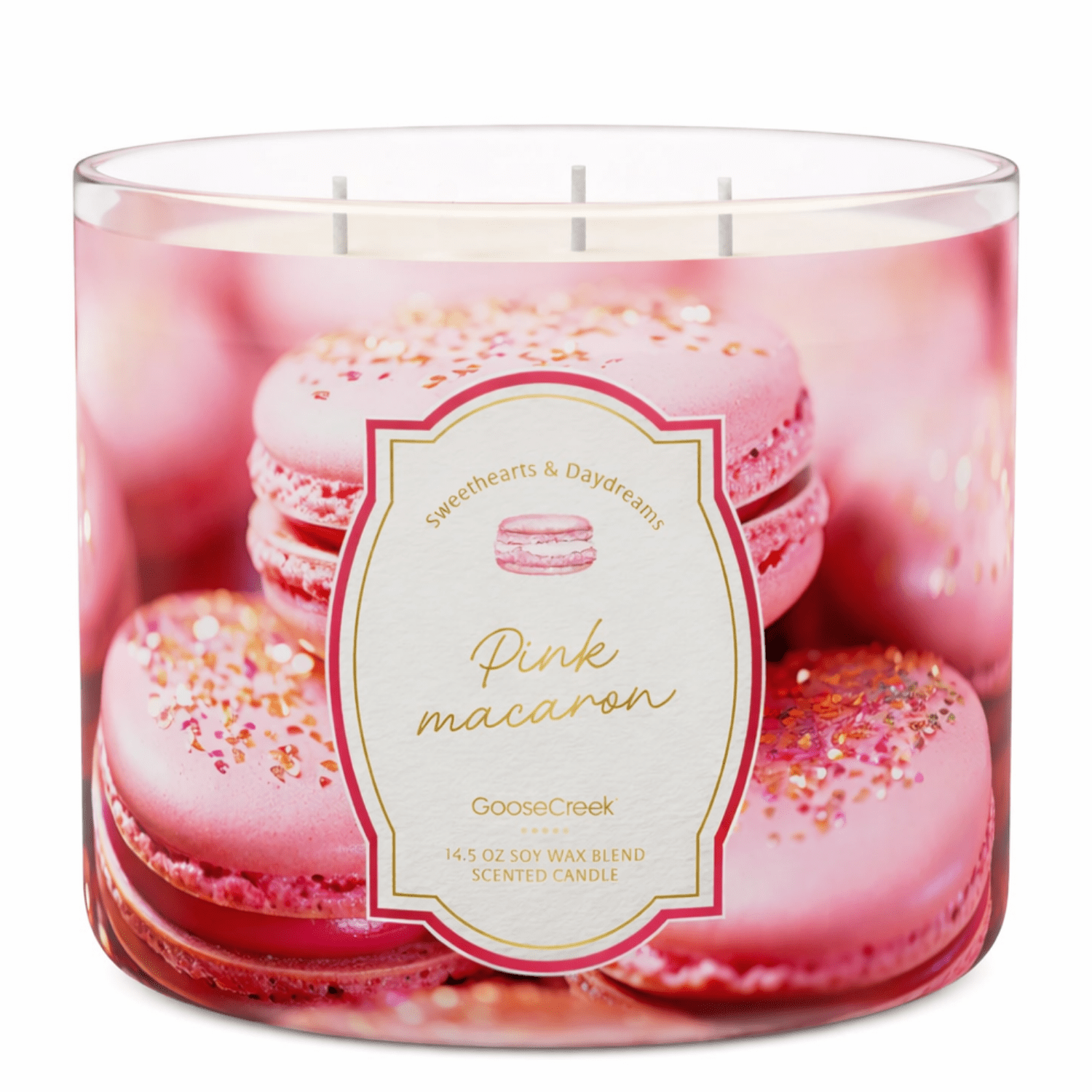 Goose Creek Pink Macaron 3-Wick Scented Candle, 14.5 oz Soy Wax Blend Jar Candle