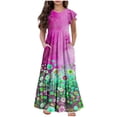 thumbnail image 2 of LOVZFMLL Robe à Manches Courtes Col Rond pour Enfants Mode Été Décontractée et Confortable, 2 of 7