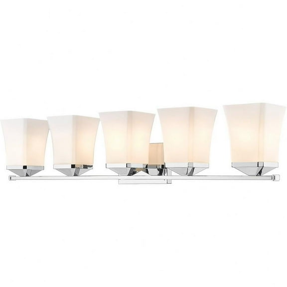 5 Light Vanity Light Fixture in Traditional Style-7.75 inches Tall and 38 inches Wide-Chrome Finish Bailey Street Home 372-Bel-4619947